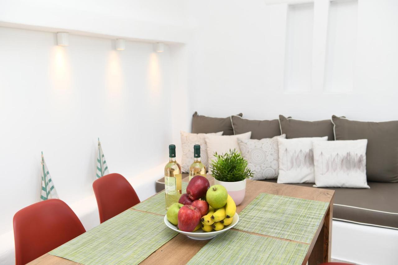 Superior Beachfront Apartment 1 With View To The Aegean Sea Panormos  Buitenkant foto